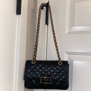 GUESS Black Quilted Shoulder Bag